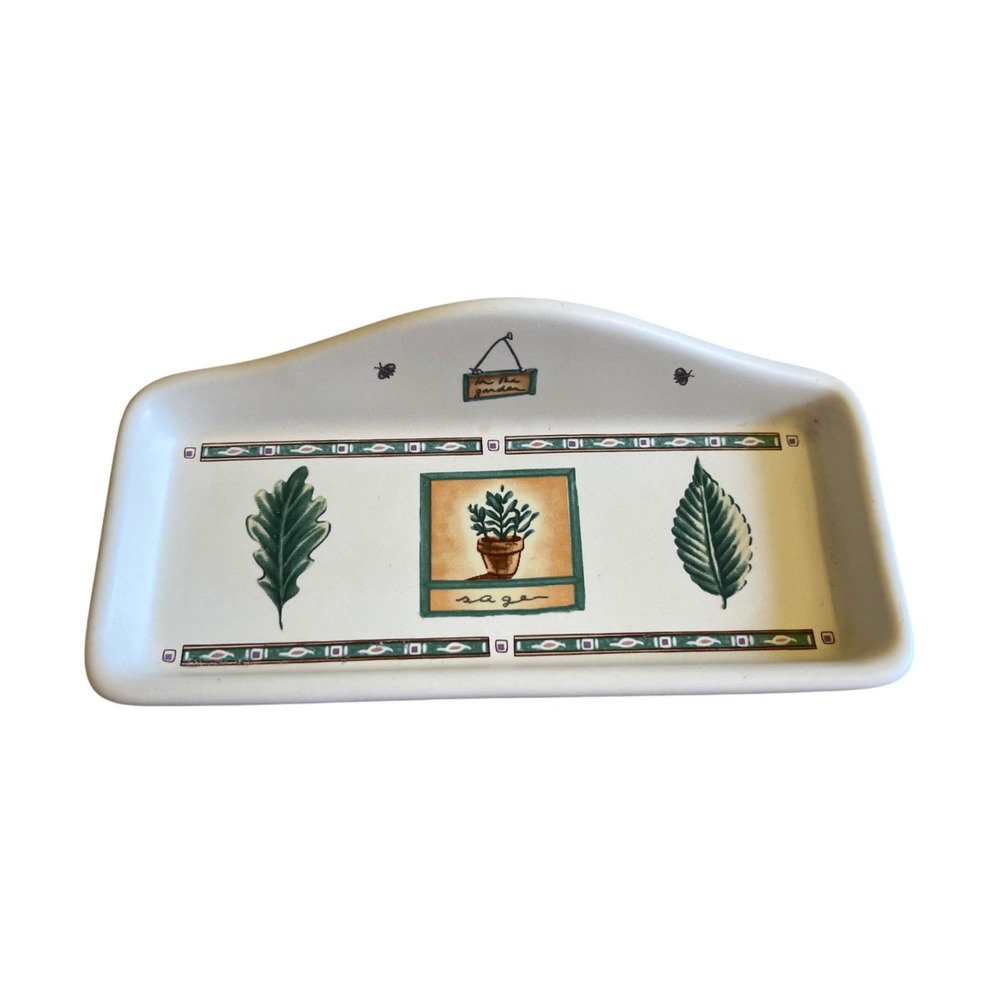 Rare Pfaltzgraff Eye Where Sage Garden Ceramic Eyeglass Holder Tray Botanical